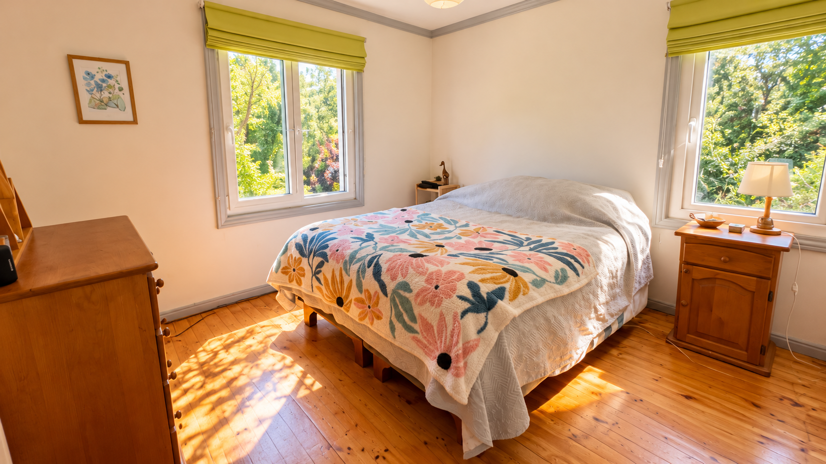 13- Dormitorio luminoso con vista al jardín